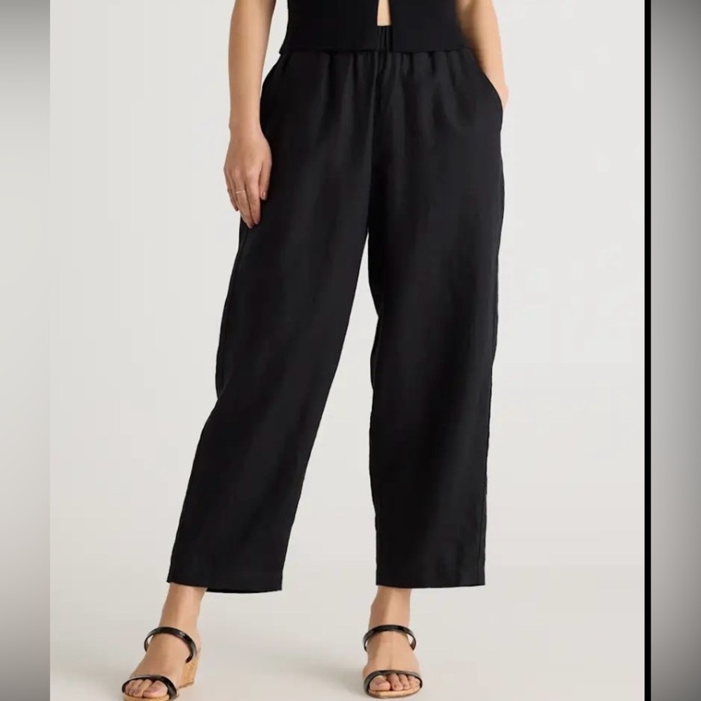 Quince 100% European Linen Women's Black Pants